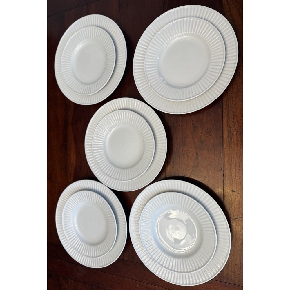 Set of 5, 20 Piece Claremont by Gibson White Place Settings Dinner, Salad, Cup - Picture 4 of 10